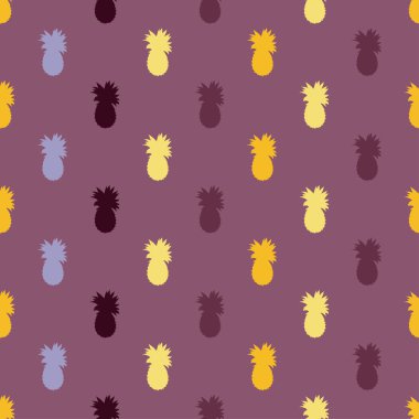Sorunsuz vektör arka plan dekoratif ananas ile. Yazdırın. Yinelenen arka plan.