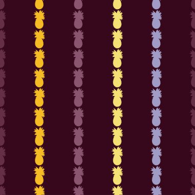 Sorunsuz vektör arka plan dekoratif ananas ile. Yazdırın. Yinelenen arka plan.