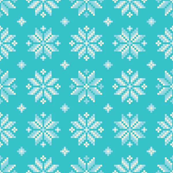 Seamless vector background with colorful Norwegian snowflakes. Print. Repeating background. Cloth design, wallpaper. — стоковий вектор