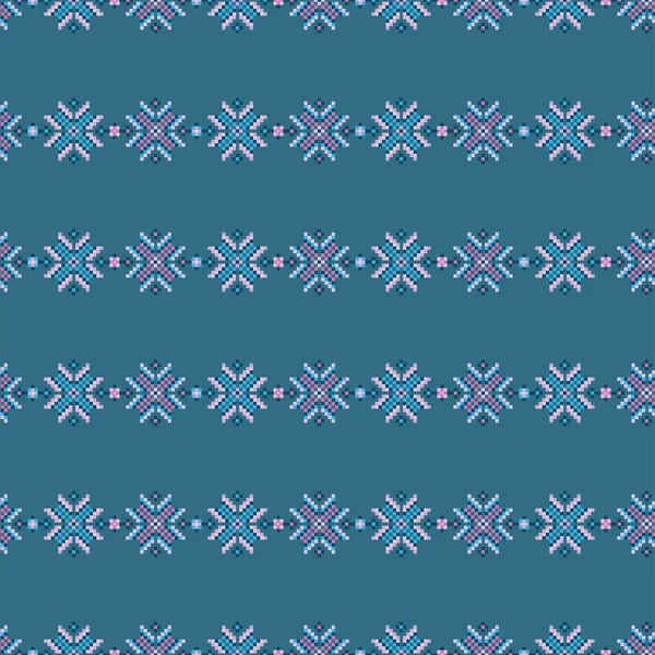 Fond vectoriel sans couture avec des flocons de neige norvégiens colorés. Une empreinte. Contexte répété. Conception de tissu, papier peint . — Image vectorielle