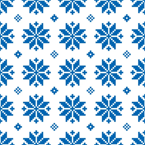 Seamless vector background with Norwegian snowflakes. Print. Repeating background. Cloth design, wallpaper. — ストックベクタ