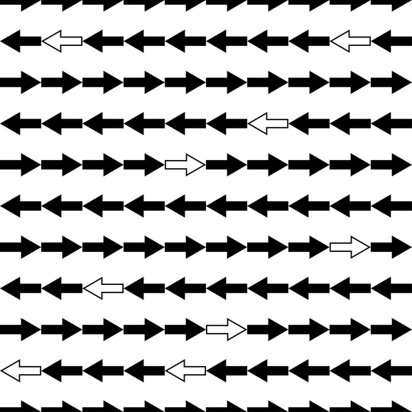 Seamless black and white decorative vector background with arrows. Print. Repeating background. Cloth design, wallpaper. — Διανυσματικό Αρχείο