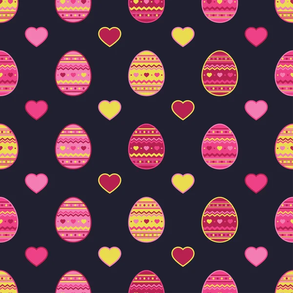 Fondo decorativo sin costuras con huevos de Pascua. Impresión. Diseño de tela, papel pintado . — Vector de stock
