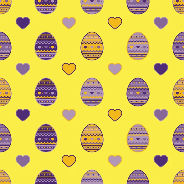 Fondo decorativo sin costuras con huevos de Pascua. Impresión. Diseño de tela, papel pintado . — Vector de stock