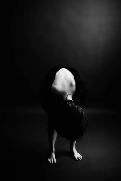 Деталі Тіла Чорно Білий Портрет Красивої Дівчини Моди Мистецтва — стокове фото