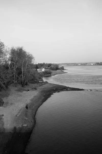 Texture Sable Noir Blanc Plage Mer Gros Plan — Photo