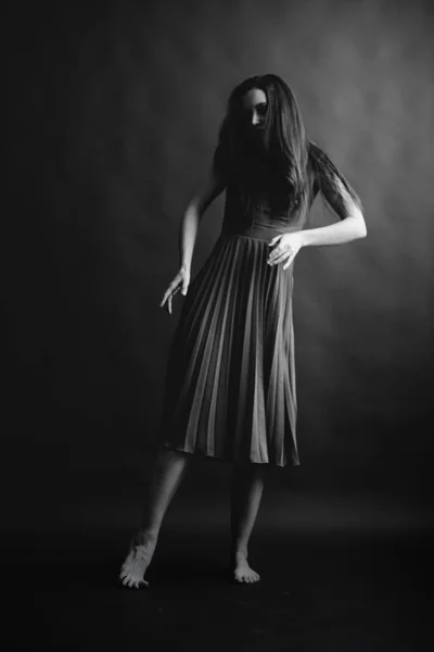 Details Des Körpers Schwarz Weiß Porträt Der Schönen Mädchen Mode — Stockfoto