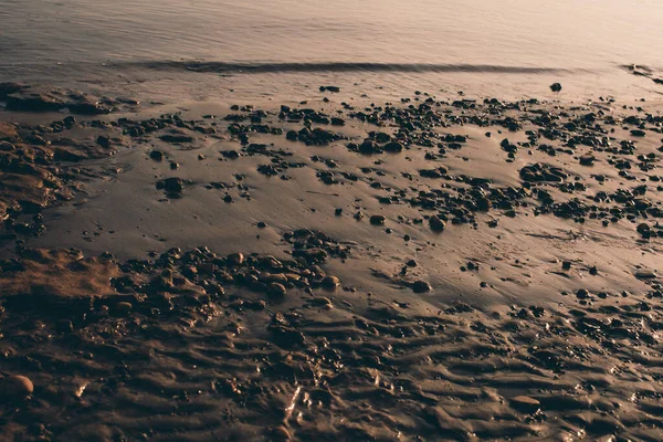 Textura Uma Praia Areia Close Fundo Abstrato Oceano — Fotografia de Stock