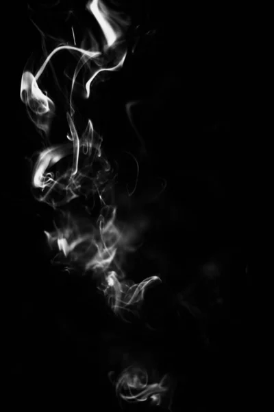 Чорно Біле Фото Димових Пуфів Красиві Візерунки Сигарет Кальяну Крупним — стокове фото