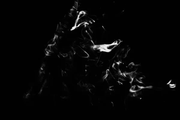 Sigara Dumanının Siyah Beyaz Fotoğrafı Sigaranın Güzel Desenleri Nargile Yakın — Stok fotoğraf