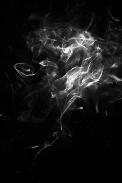 Ασπρόμαυρη Φωτογραφία Του Καπνού Puffs Όμορφα Σχέδια Από Τσιγάρα Και — Φωτογραφία Αρχείου