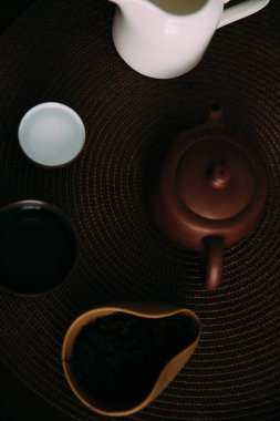 Çin çay seremonisi, çay takımının soyut arkaplanı