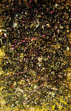 Soyut akrilik resim. Modern sanat konsepti. Soyut sanat geçmişi. Bir sanat eserinin ayrıntıları. Çağdaş Sanat. Renkli doku. Nokta tekniğiyle çizmek. Uzay ve evren 