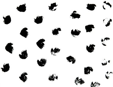 Basit siyah ve beyaz noktalar, çizgiler, noktalar, fırça darbeleri. El çizimi, kuru fırça. Grunge siyah beyaz desen. 