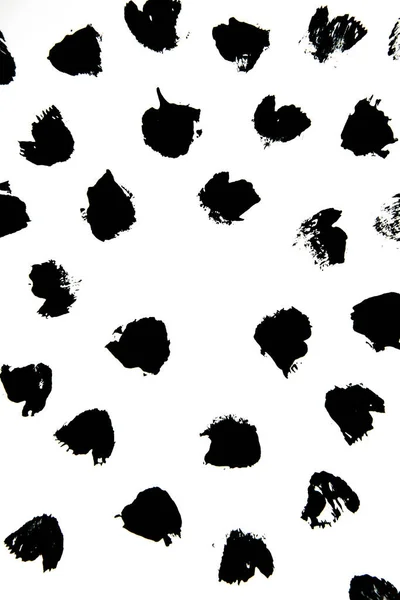 Simple black and white pattern of dots, dashes, spots, brushstroke. Hand illustration, dry brush. Grunge black and white pattern.