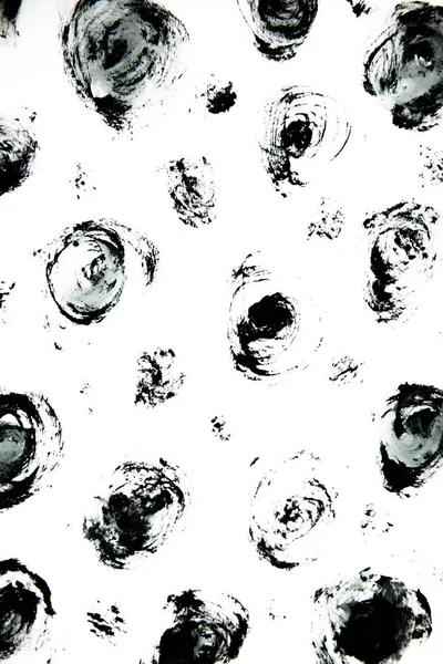 Simple black and white pattern of dots, dashes, spots, brushstroke. Hand illustration, dry brush. Grunge black and white pattern.