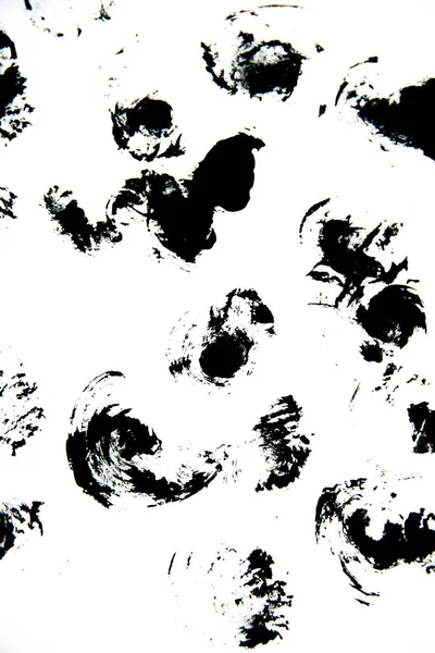 Simple black and white pattern of dots, dashes, spots, brushstroke. Hand illustration, dry brush. Grunge black and white pattern.