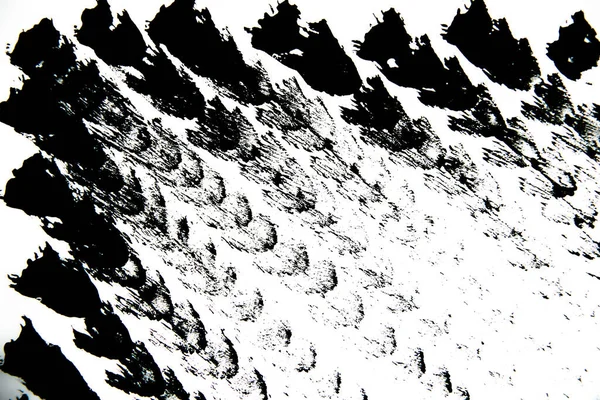 Simple black and white pattern of dots, dashes, spots, brushstroke. Hand illustration, dry brush. Grunge black and white pattern.