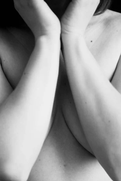女性の身体の線や増加 身体部分の形状 ファジィでぼやけたアート写真 — ストック写真