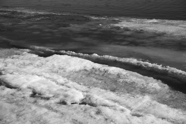 Topniejący Lód Północy Tekstura Wody Zbliżenie Lodu — Zdjęcie stockowe