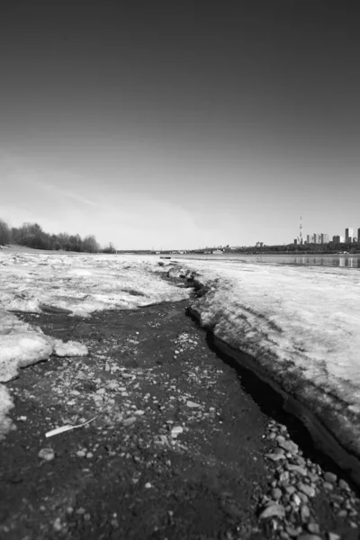 Derretimiento Del Hielo Norte Textura Del Agua Hielo Cerca — Foto de Stock