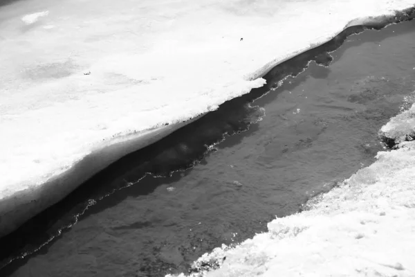 Olvadó Jég Északi Textúra Víz Jég Közeli — Stock Fotó