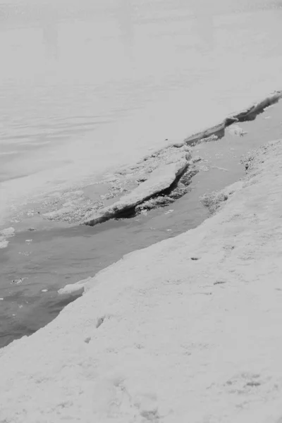 Fonte Glace Dans Nord Texture Eau Glace Close — Photo