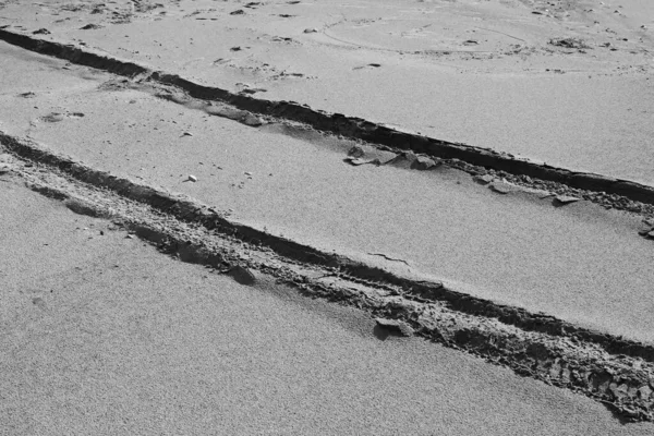 Písečná Pláž Makro Písek Textura Černé Bílé Pozadí — Stock fotografie