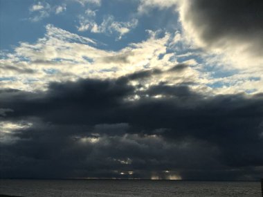 Gökyüzü, güneş ve bulutlar. Doğal manzara