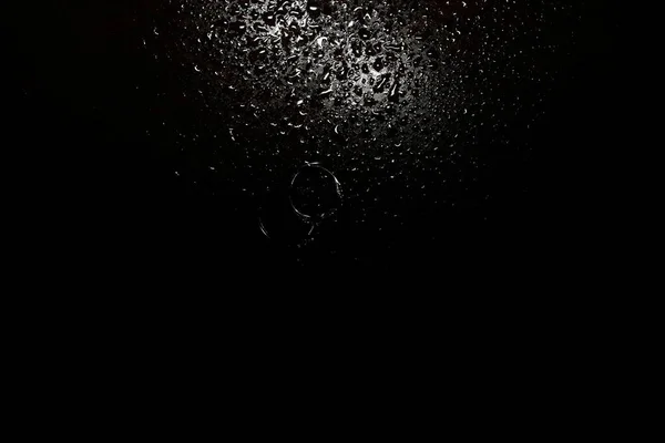 Textura Húmeda Gotas Lluvia Sobre Una Superficie Oscura —  Fotos de Stock