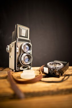 ışığı ölçer ile eski Çift objektifli refleks fotoğraf makinesi