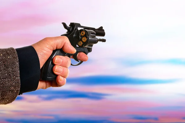 Man with handgun — Stock Photo, Image