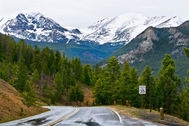 Road in rocky mountains in the Colorado clipart