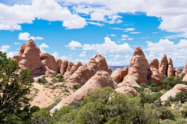 Formaciones de rocas en el Parque Nacional Arches; Utah, EE.UU. — Foto de Stock