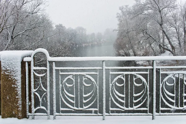 Corrimano Ponte Nell Inverno — Foto Stock