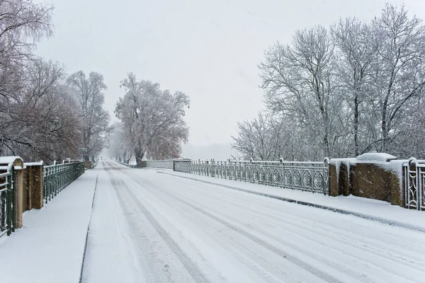 Strada Vuota Inverno — Foto Stock