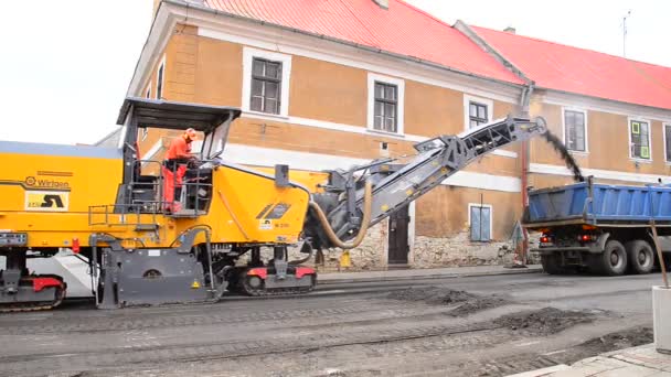 Sanierung der Straße — Stockvideo