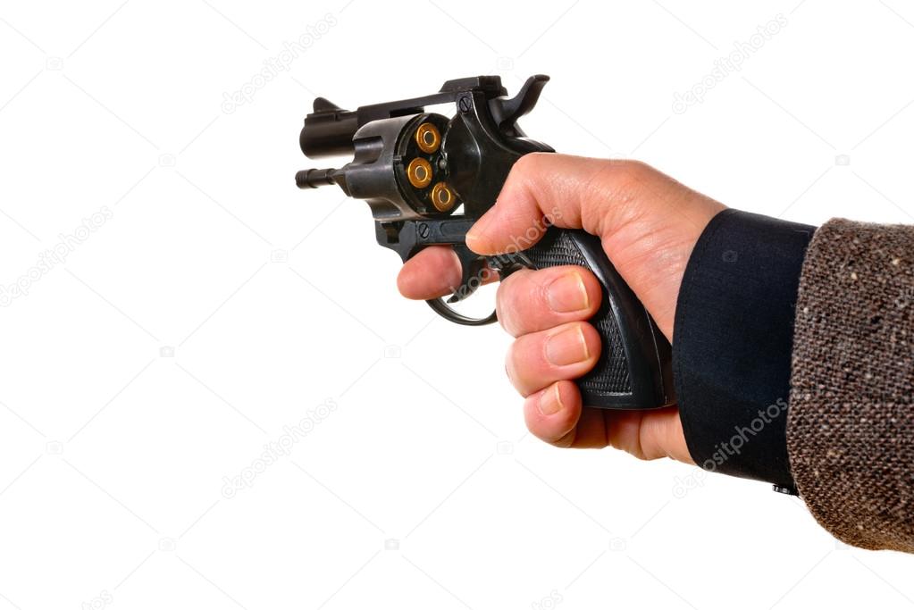 Man shooting a handgun