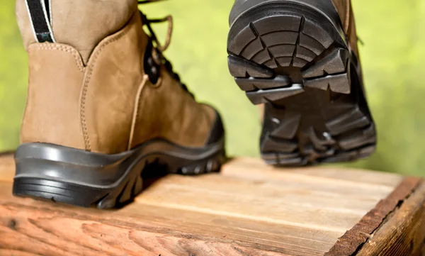 Detalj av walking stövlar — Stockfoto