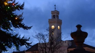 Belediye Binası ve Noel ağacı rüzgarda