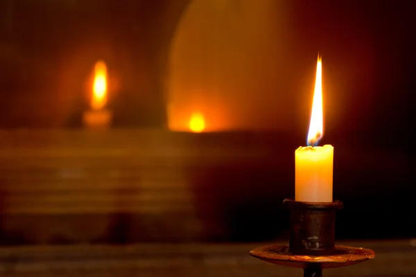 Mystické hořící svíčka — Stock fotografie