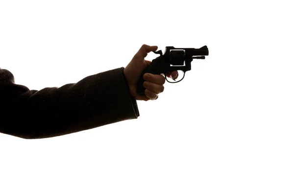 Hombre disparando una pistola — Foto de Stock