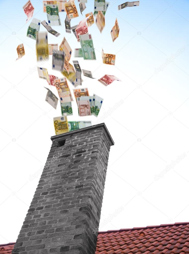 euros flies down the chimney