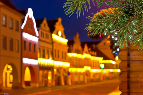 Buildings with christmas decoration — Stock Photo, Image