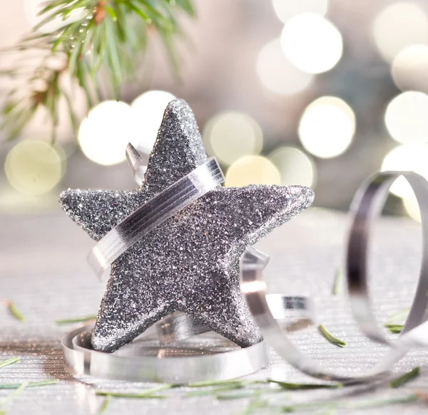 Estrella de Navidad con decoración — Foto de Stock