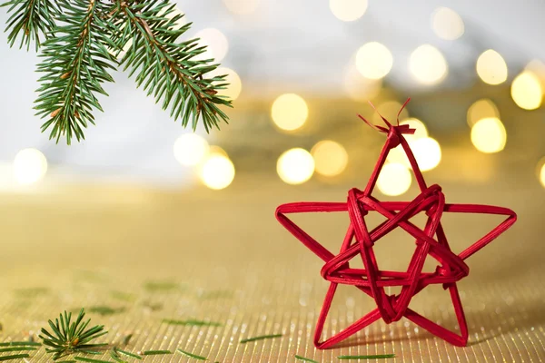 Estrella roja de Navidad — Foto de Stock