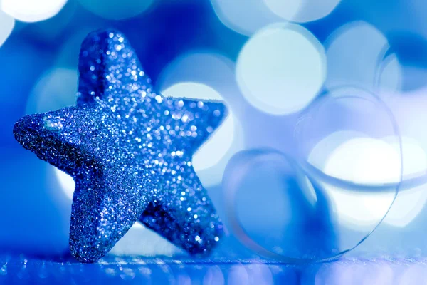 Christmas star in blue — Stock Photo, Image