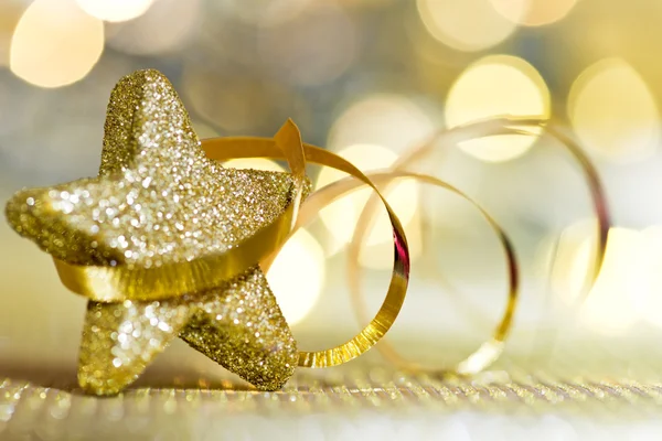 Gold Christmas star — Stock Photo, Image