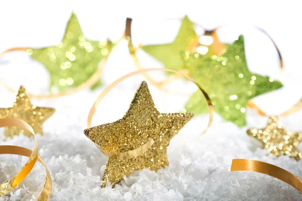 Goldene Weihnachtssterne — Stockfoto