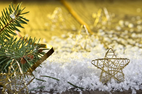 圣诞节在雪地里的星星 — 图库照片